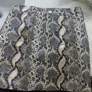 Snake Print Mini Skirt